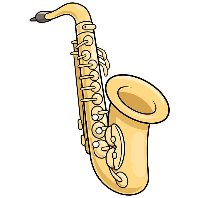 How to draw a saxophone