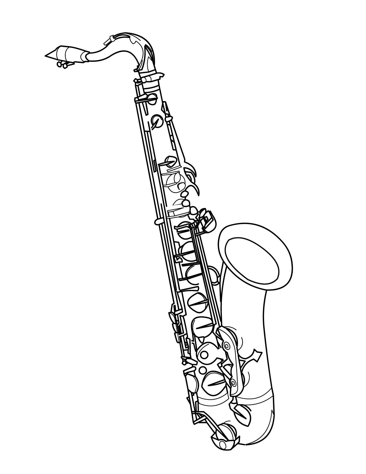 Saxophone coloring pages