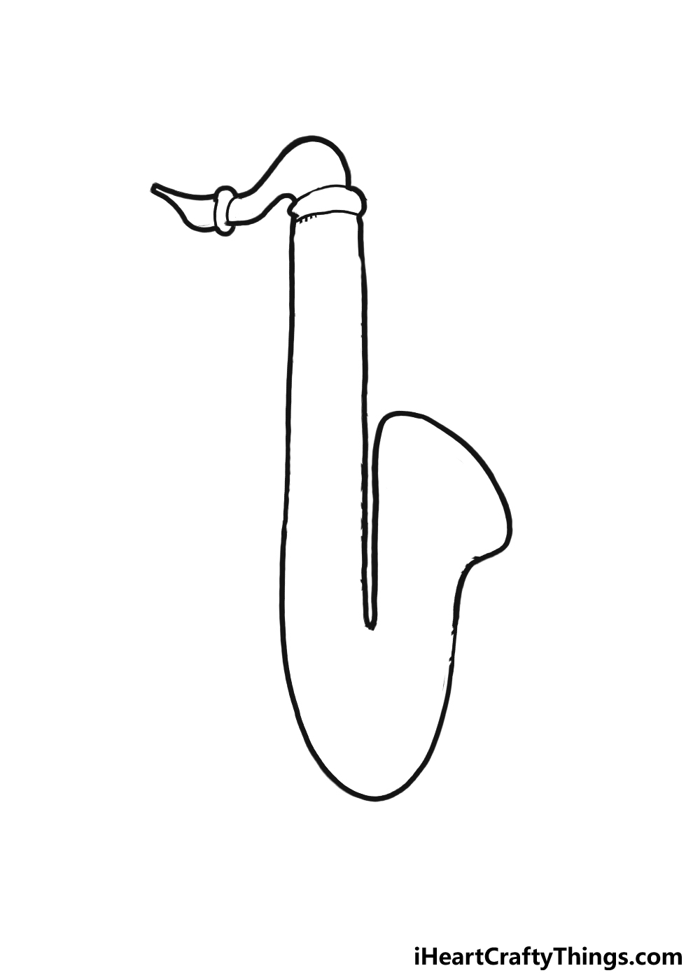 How to draw a saxophone step by step