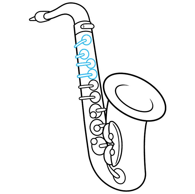 How to draw a saxophone