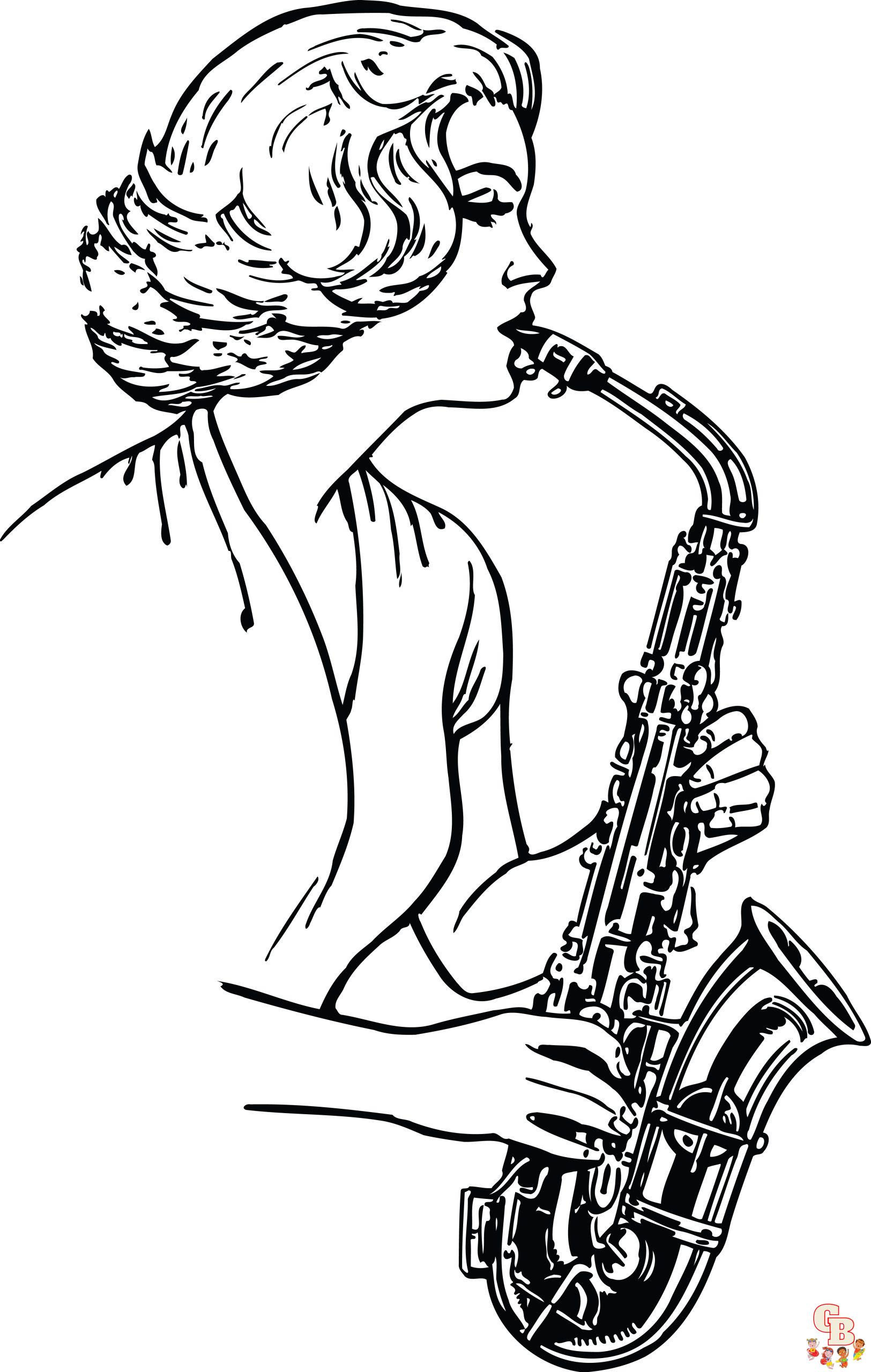 The best saxophone coloring pages for kids