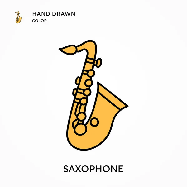 Hand picture saxophone vector images