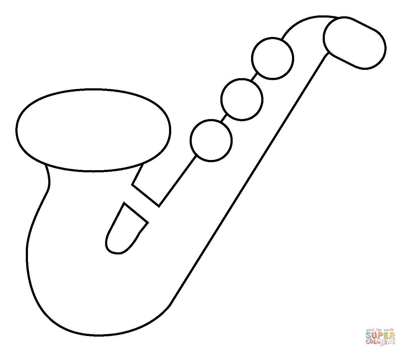 Saxophone emoji coloring page free printable coloring pages