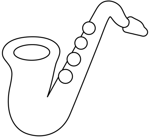 Saxophone emoji coloring page free printable coloring pages