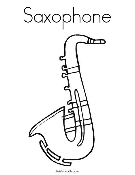 Saxophone coloring page