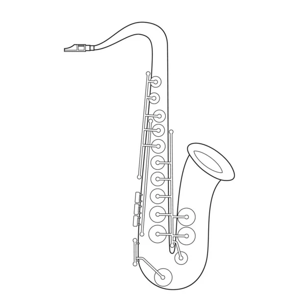 Easy coloring cartoon vector illustration saxophone isolated white background stock vector by asantosg