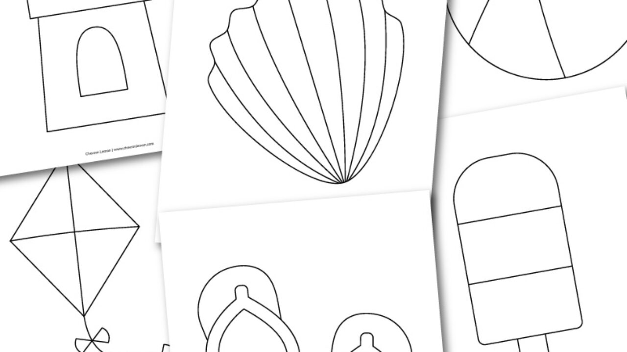 Easy printable beach coloring pages