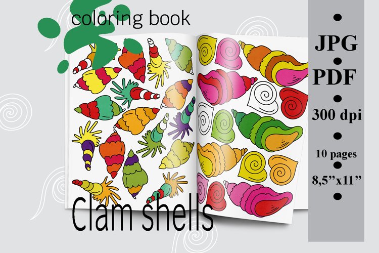 Clam shells coloring book printable pdf sea coloring pages