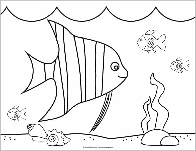 Ocean coloring pages for kids to print for free