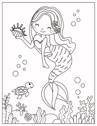 Mermaid coloring pages free printable