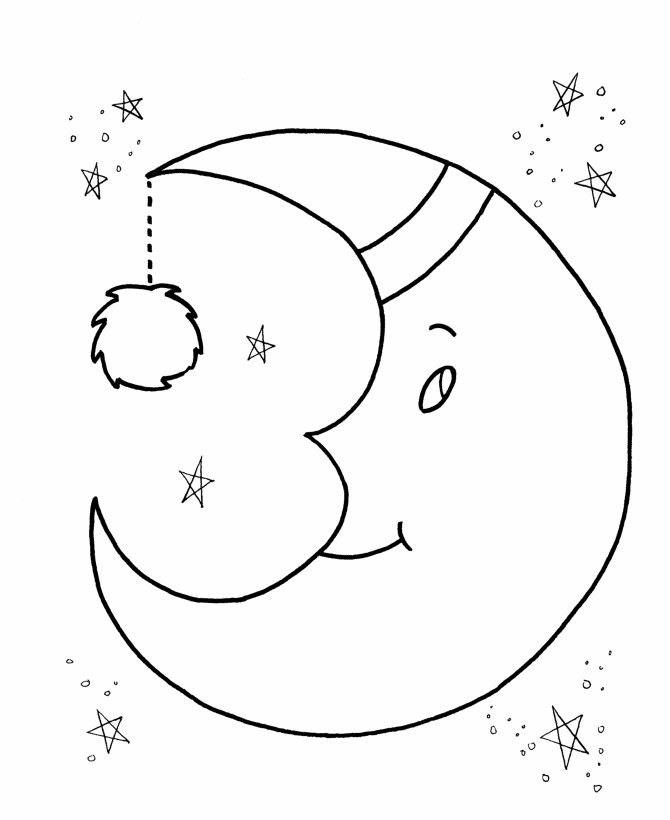 Learning years moon coloring page