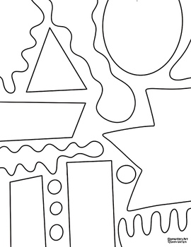 Simple shapes coloring page easy organic and geometric shapes tpt