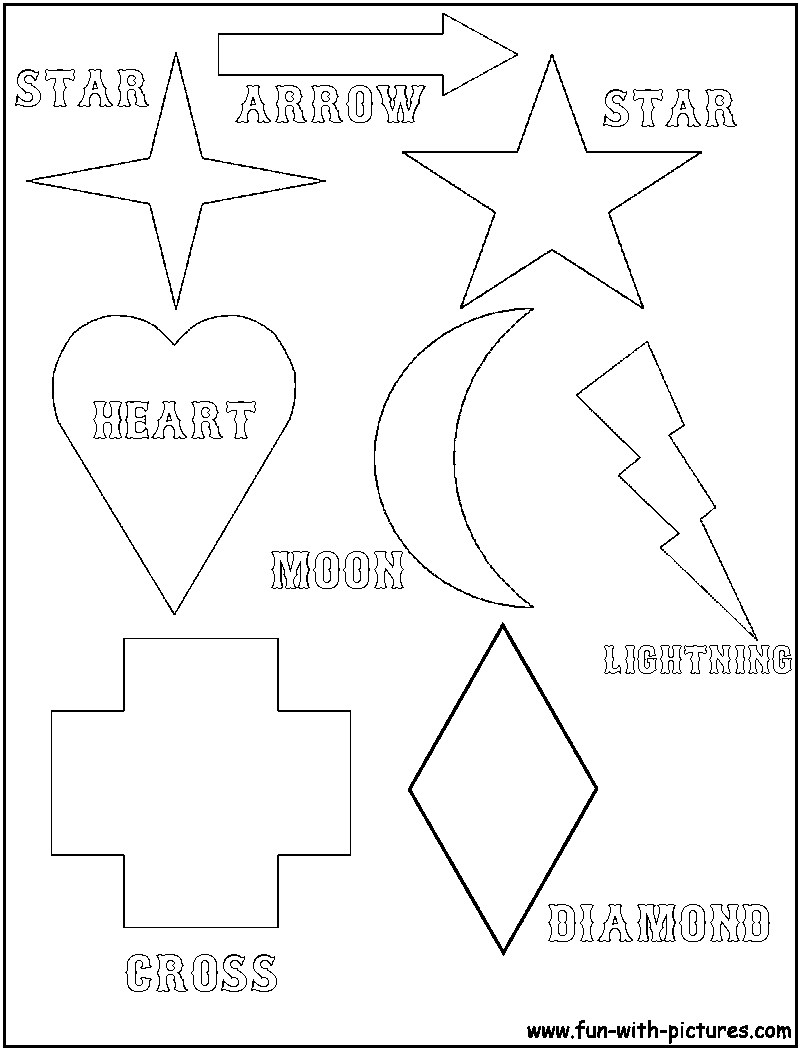 Simple shapes coloring page