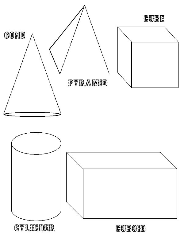 Coloring pages d basic shapes coloring page