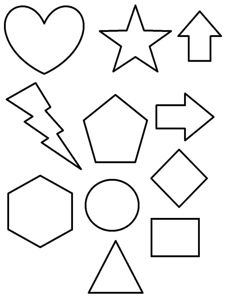 Shapes coloring pages for children free printable