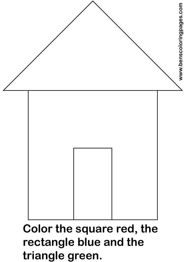 Maths handout of basic shapes in color