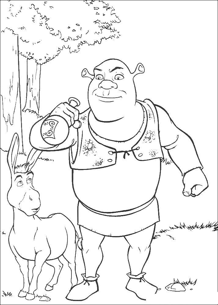 Online coloring pages coloring page shrek and donkey shrek coloring pages for kids