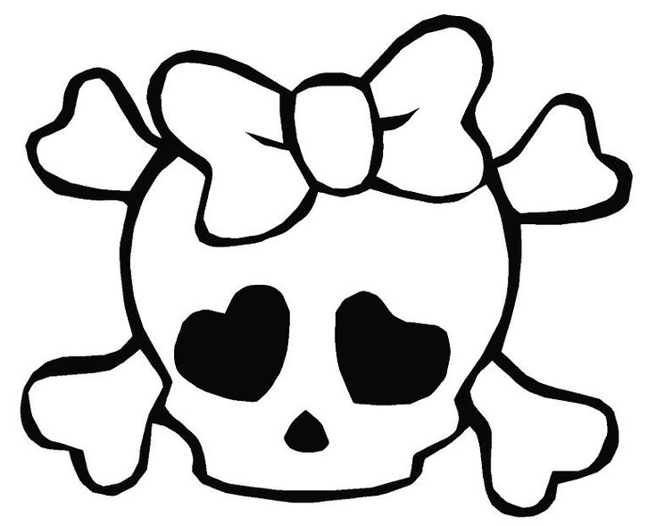 Simple cute skull drawing