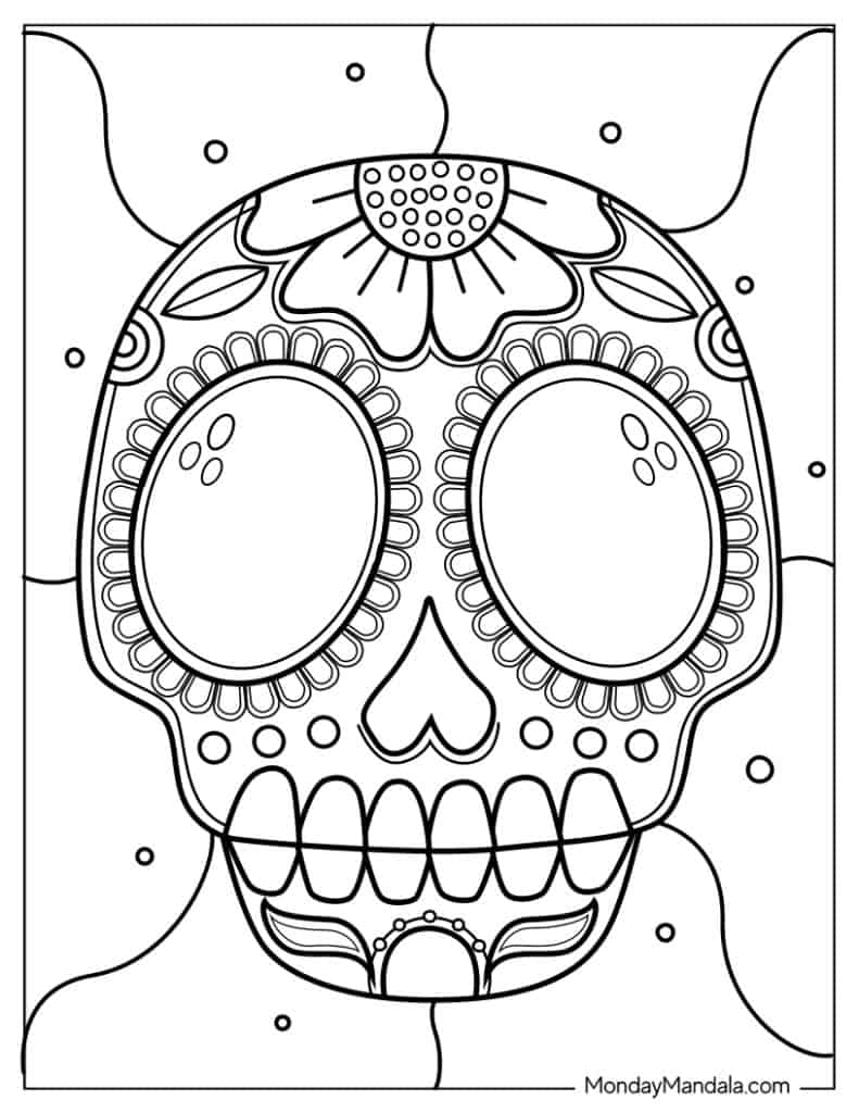 Sugar skulls coloring pages free pdf printables