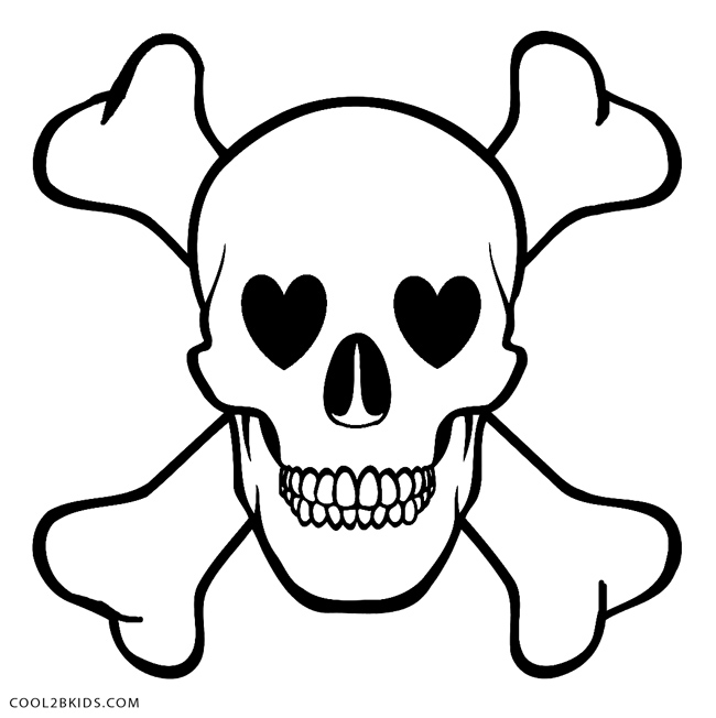 Printable skulls coloring pages for kids