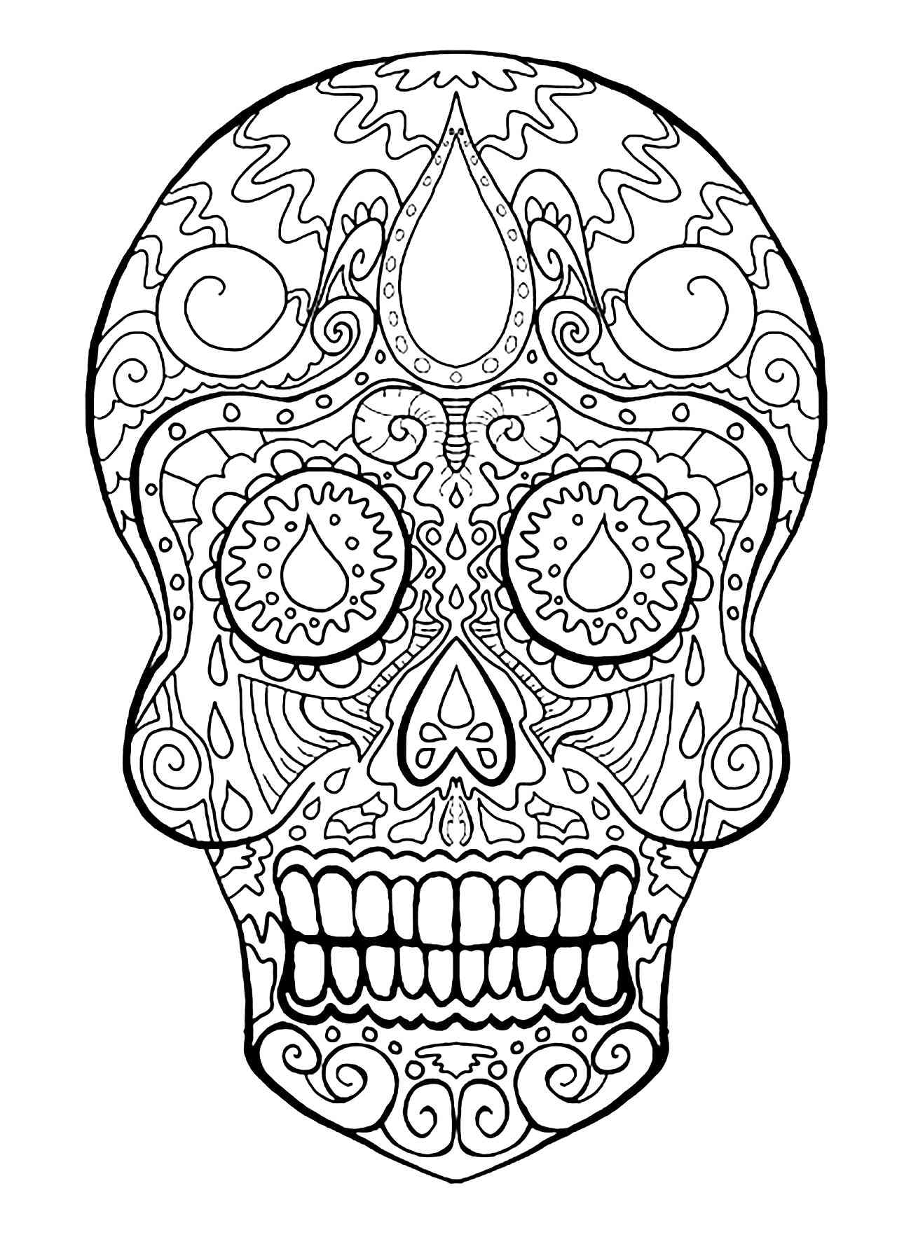 Skull coloring pages for adults