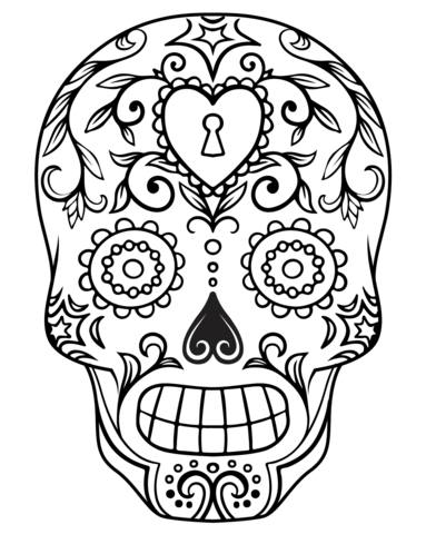 Sugar skull coloring page free printable coloring pages