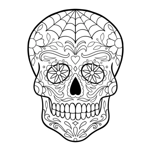 Beautiful skull coloring for adults and children stock vector by inshna