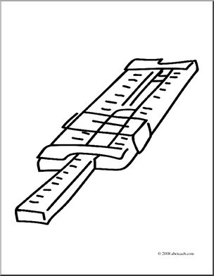 Clip art slide rule coloring page i