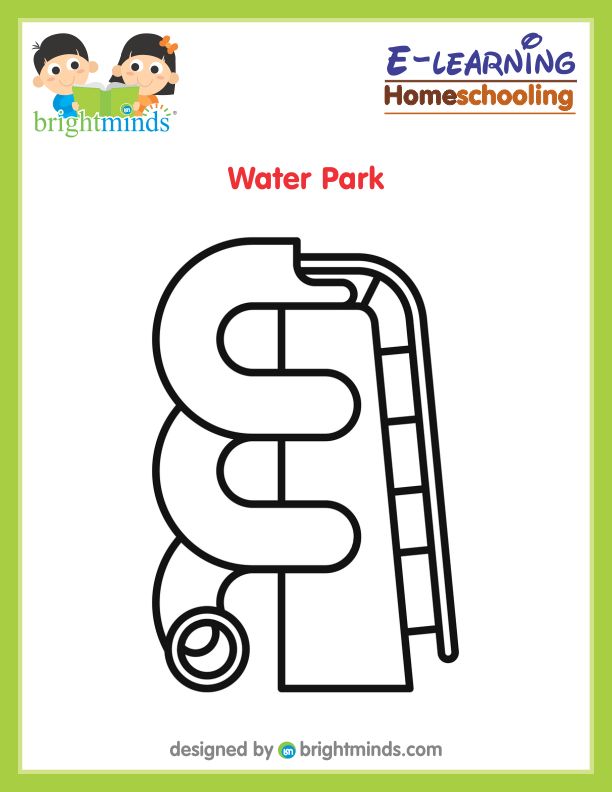 Water park coloring sheet bright minds platform