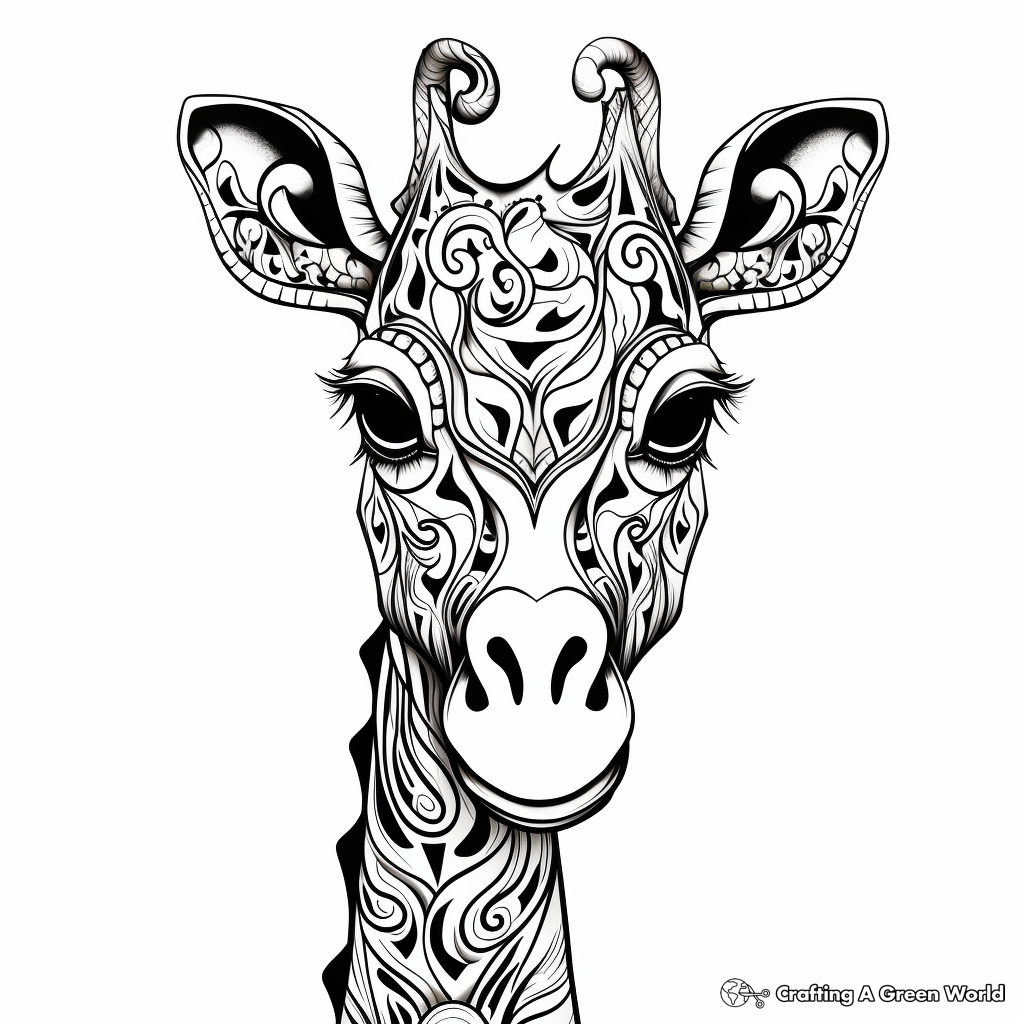 Giraffe for adults coloring pages