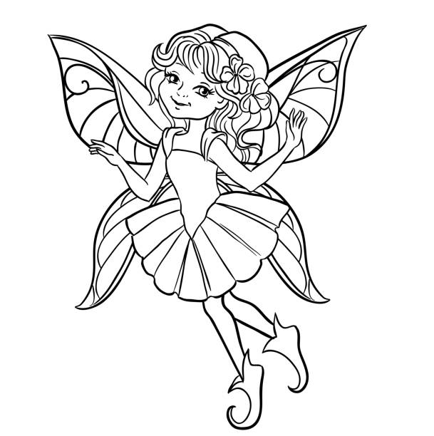 Ballerina coloring pages stock illustrations royalty