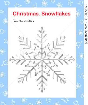 Snowflake simple outline cartoon coloring page