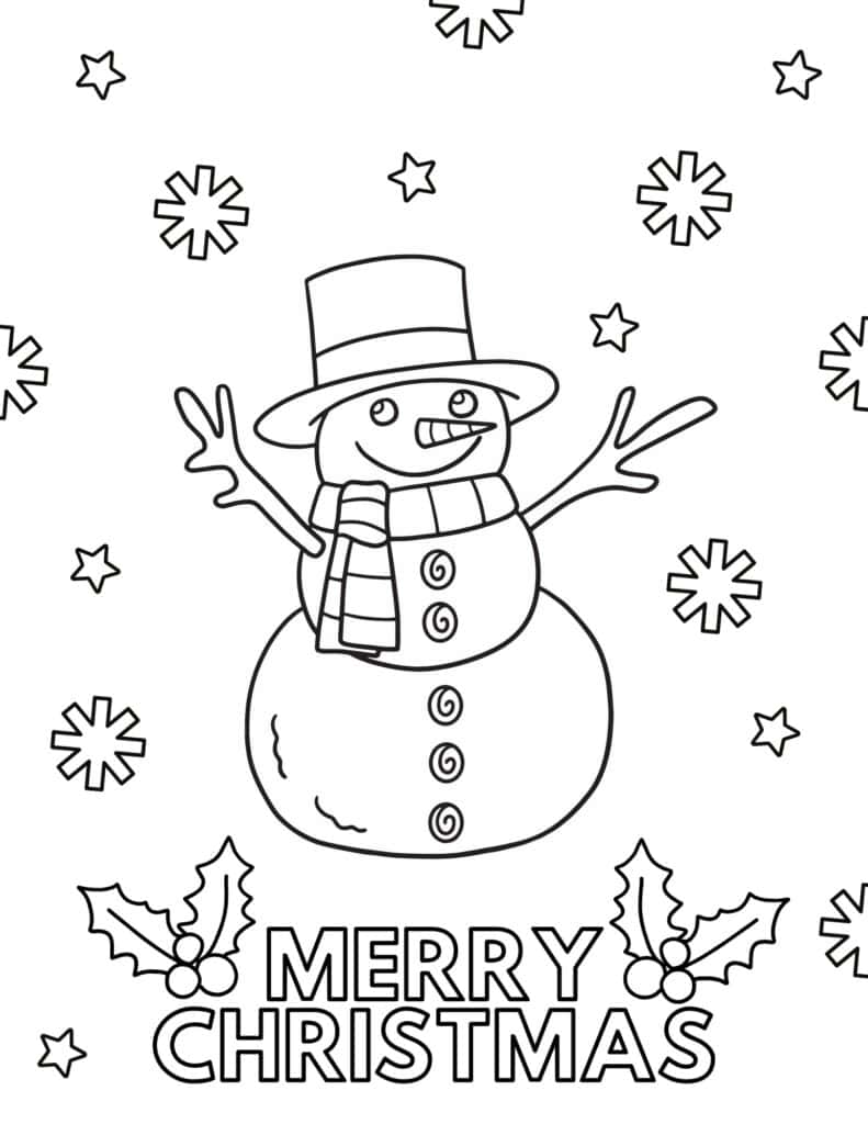 Free printable snowman coloring pages for kids