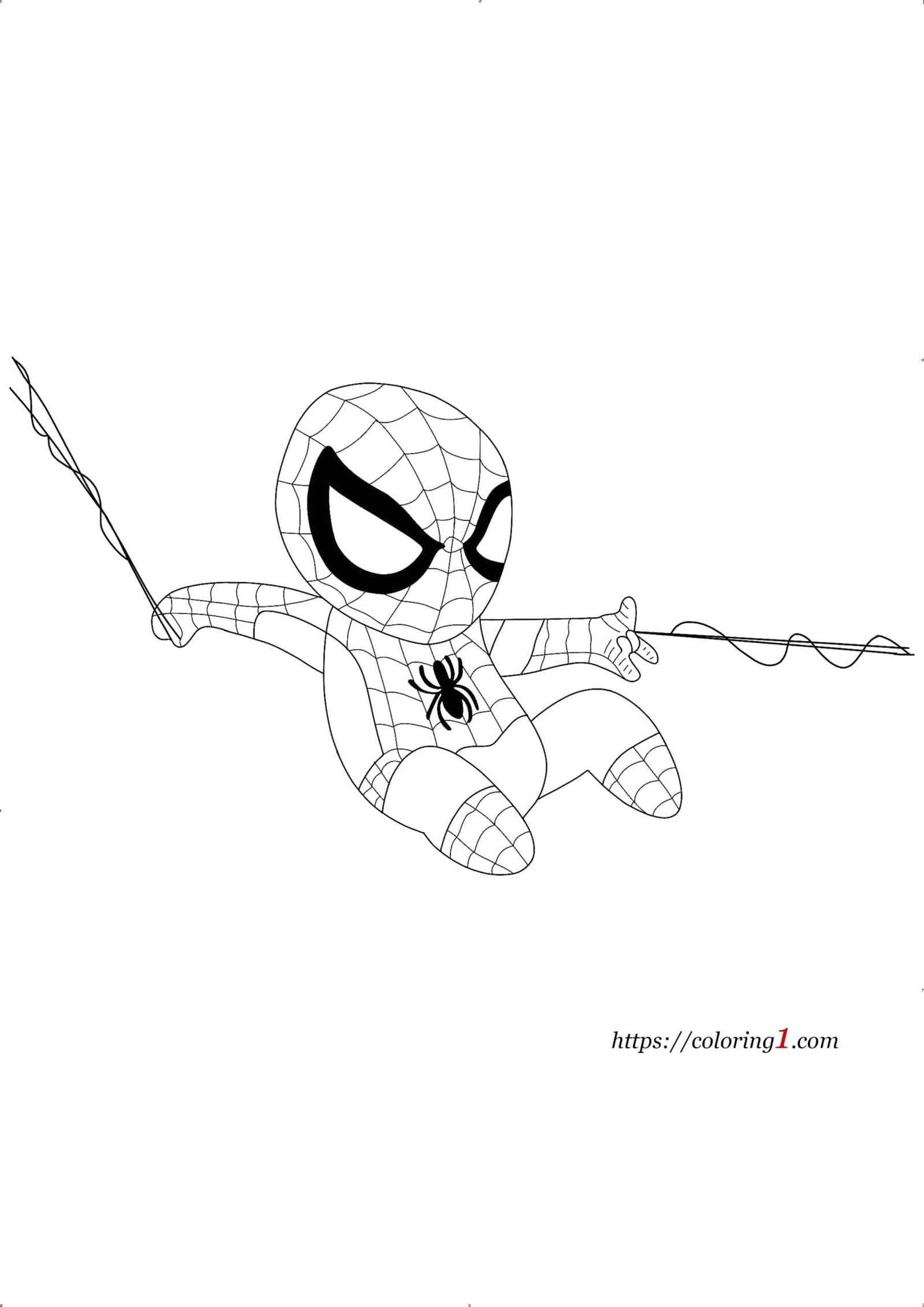 Easy spiderman coloring pages