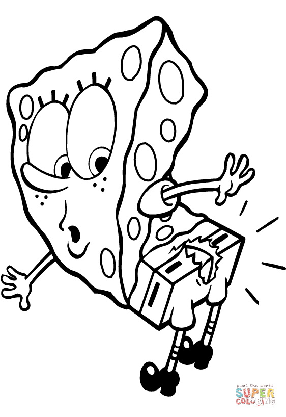 Sponge bob confused coloring page free printable coloring pages