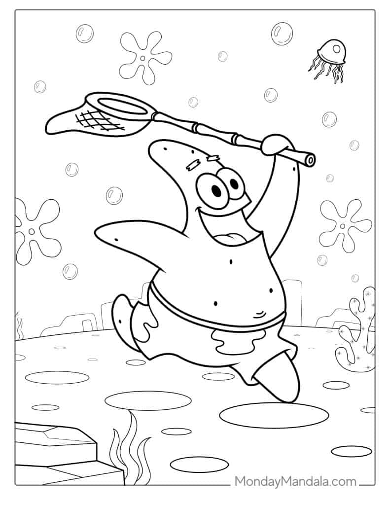 Spongebob coloring pages free pdf printables