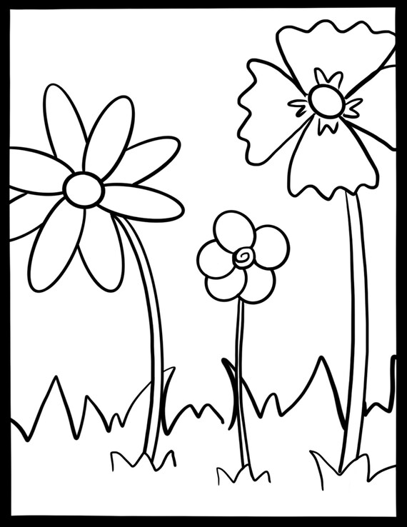 Simple spring coloring pages for kids spring coloring