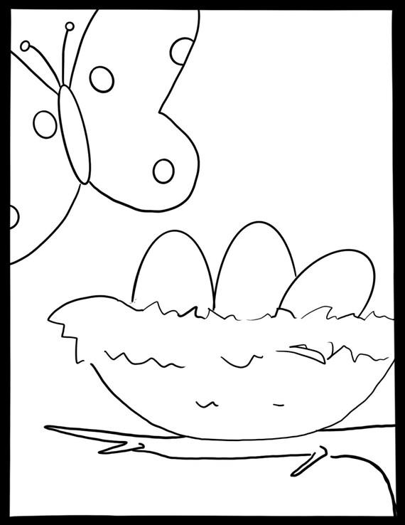 Simple spring coloring pages for kids spring coloring pages spring birthday activity instant download kids coloring book