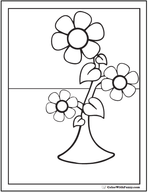 Spring flowers coloring page â spring digital downloads