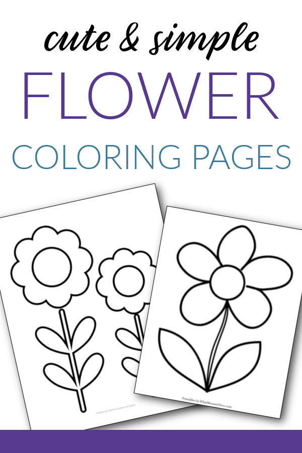 Simple flower coloring page