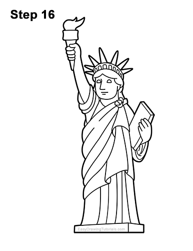 Simple statue of liberty drawing coloring pages