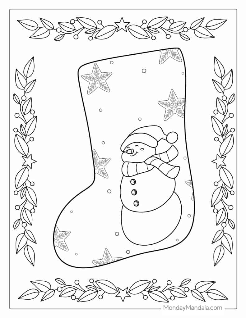 Christmas stockings coloring pages free printables