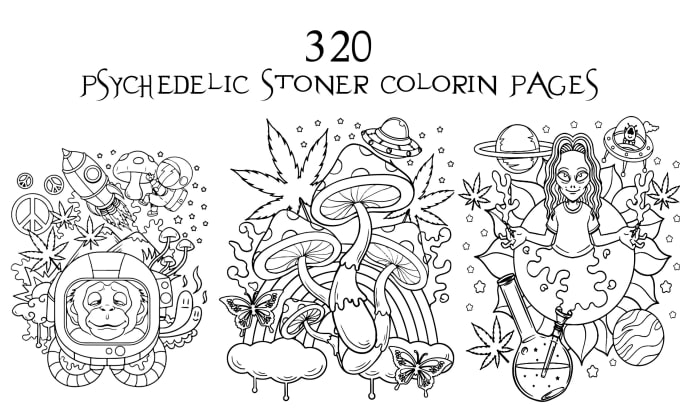 Give you unique stoner coloring pages pack by soufati