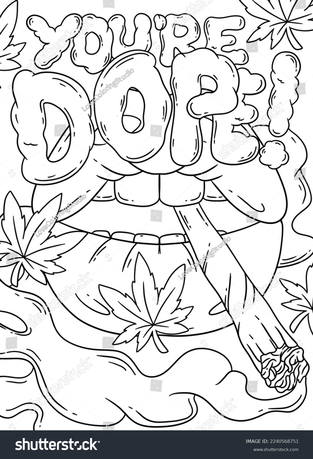 Stoner coloring pages adult stock illustration