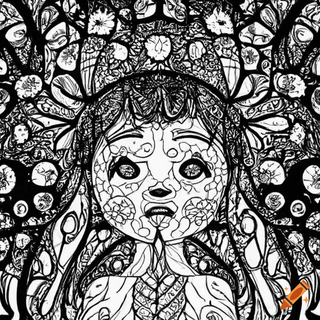 A simple black and white coloring book page about healing your inner child on