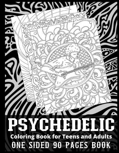 Psychedelic coloring book for teens and adults one sided pages book by paradise publisher