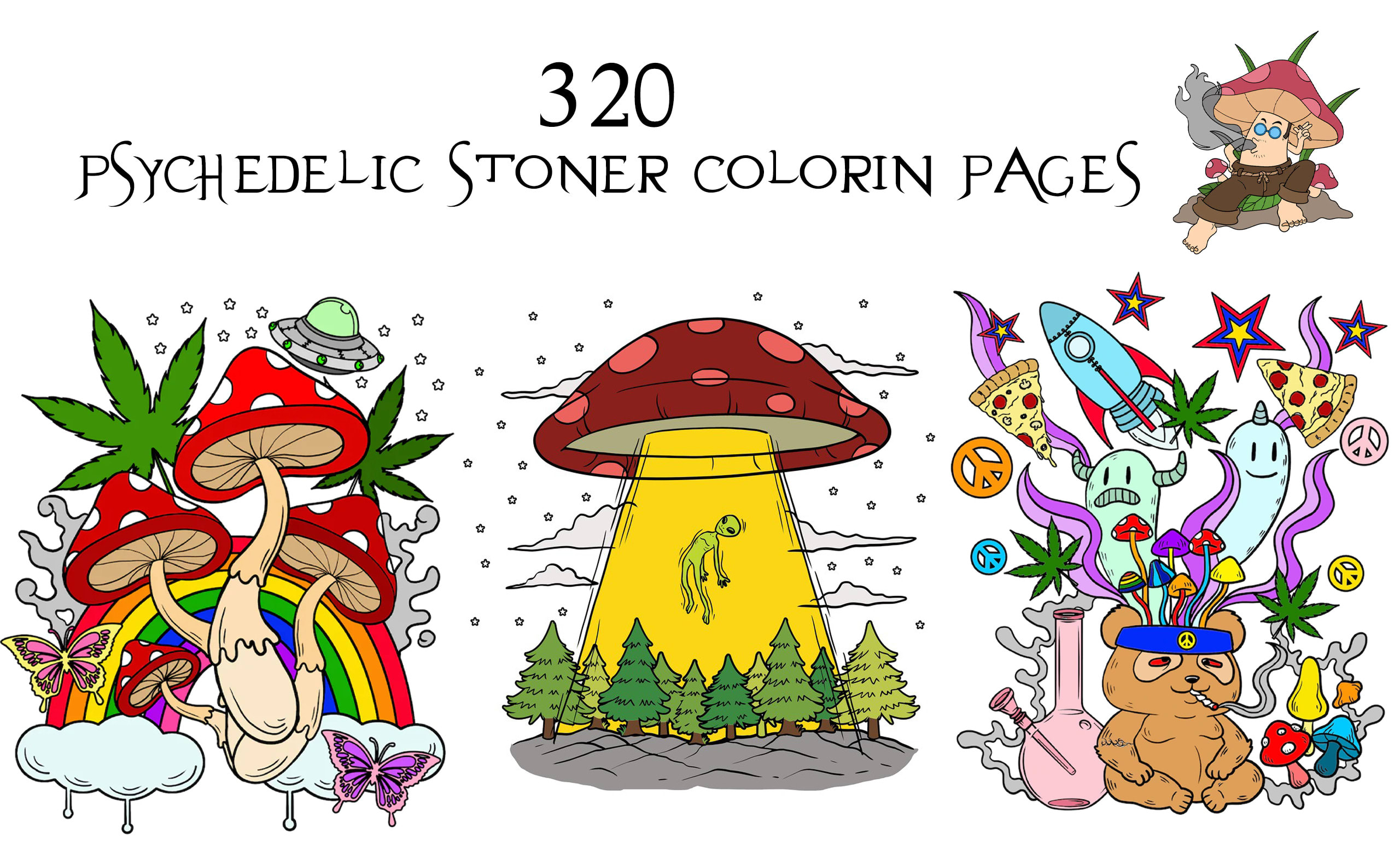 Give you unique stoner coloring pages pack by soufati