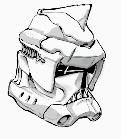 Its not much but here is a storm trooper helmet i drew with nothing but grease pencil rblender