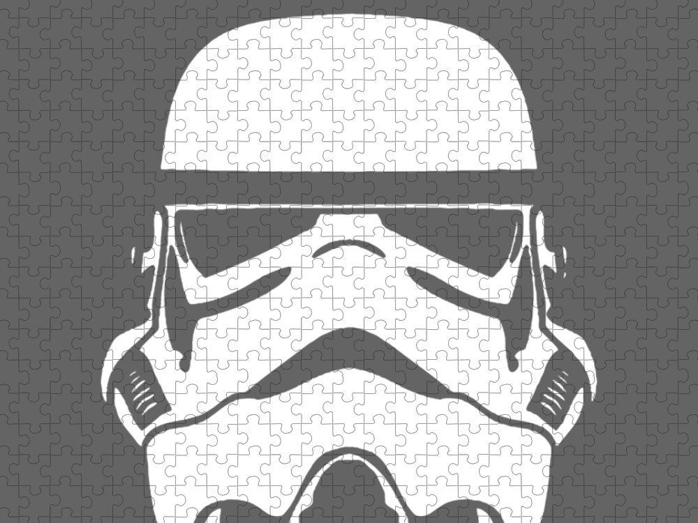 Star wars stormtrooper simple helmet graphic jigsaw puzzle by ryu kerys