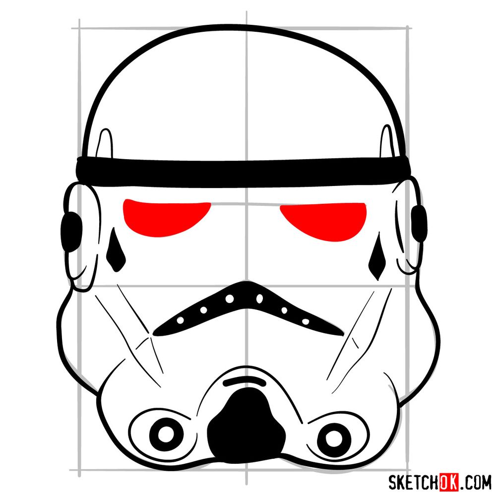 How to draw the storm troopers mask